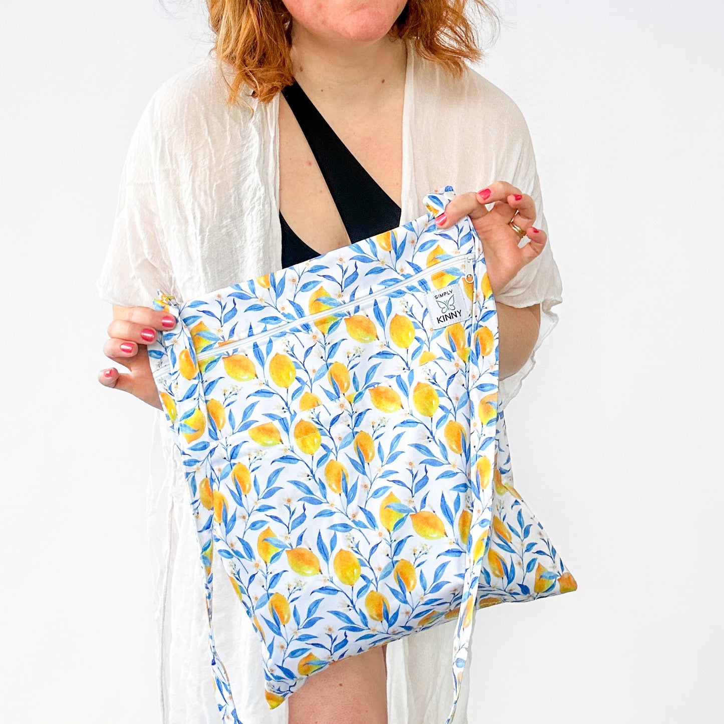 Lemon/Floral Print Wet Bag